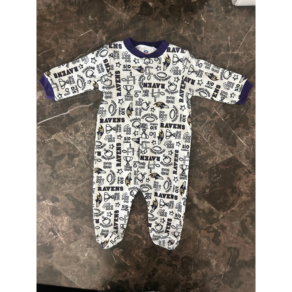 Baby NFL Baltimore Ravens Sleeper Outfit Pajamas 3-6 Months